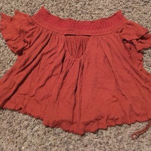 Off the shoulder burnt orange free People top